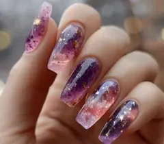 星空風グラデーションネイルチップ