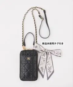 NICE CLAUP キルティング スマホショルダーバッグ ブラック