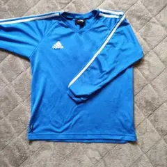 adidas 青 長袖 Vネック 164
