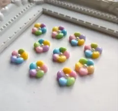 レジンパーツ　フラワー　レインボー　カボション　ネイル　レトロ