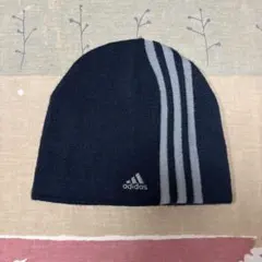 アディダス　ジュニア　ニット帽　ダークネイビー　54-57㎝