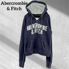 【Abercrombie & Fitch】 ロゴ パーカー Sサイズ ネイビーのサムネイル