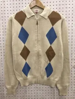 トラッド J.PRESS 古着 アーガイル ジップアップ ニット ジャケット