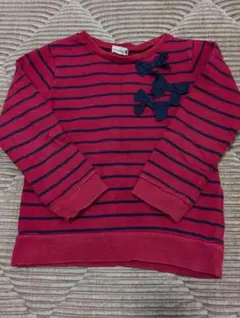 BRANSHES 赤と紺のストライプ 長袖トップス