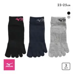 A*i様 レディース 5本指ソックス スニーカー丈 3足組