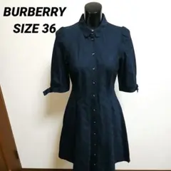 BURBERRY バーバリー チェック柄 長袖シャツワンピースキャミー付き36