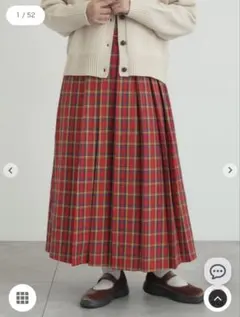 Samansa Mos2 プリーツスカート チェック