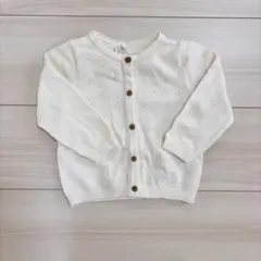 H&M 6-9M アイボリー レース編み カーディガン