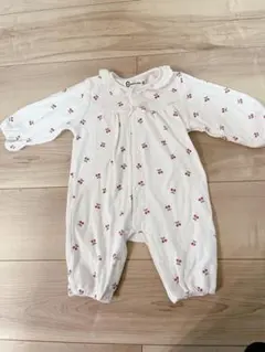 チェリー柄 襟付きロンパース 80cm