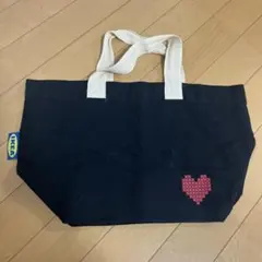 IKEA トートバッグ ブラック ハート刺繍のサムネイル
