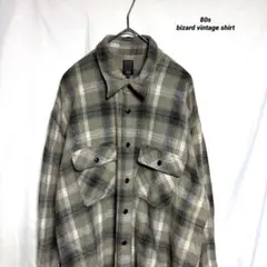 値下げ「80s」bizart ネルシャツ　オンブレ　厚手　アメカジ　希少　古着
