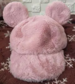 【中古】ディズニー★ 耳付きファーキャップ