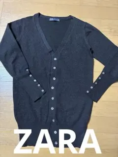 連休値下げ！ZARA ブラック Vネックカーディガン