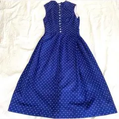 ジャンパースカート 小花柄　多ボタン 後ろたっぷりギャザー ロングワンピー ス