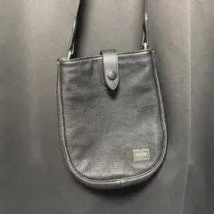 PORTER ブラックレザー ショルダーバッグ