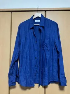 UNIQLO リネンシャツ ブルー Lサイズ　麻のサムネイル