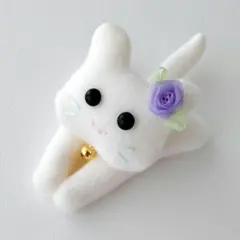 新色♪♡手作り♡洗濯バサミ入り“白猫ちゃんぬいぐるみ”1匹