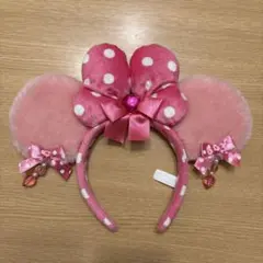 ディズニー　ミニー　カチューシャ　イヤリング　ピンク　リボン　水玉