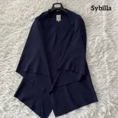 Sybilla シビラ ポンチョ風 カーディガン ネイビー 日本製 Mのサムネイル