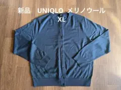 UNIQLO ユニクロ　メリノクルーネックカーディガン　ブルー　XL