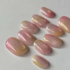 桃ネイル/白桃/ネイルチップ/ベリーショート/みずみずしい/マグネットネイル/桃
