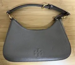 TORY BURCH グレー レザー ショルダーバッグ