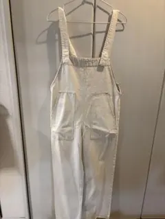 美品★スピックアンドスパン 5 1/2 ホワイトデニム　オーバーオール