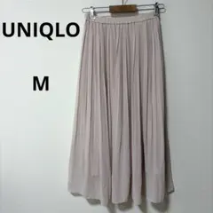 【美品】UNIQLO ユニクロ　ピンク　M シフォンプリーツスカート　ロング丈
