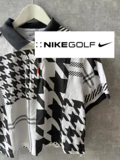 ナイキゴルフ　NIKEGOLF 千鳥柄　ショート丈　ポロシャツ
