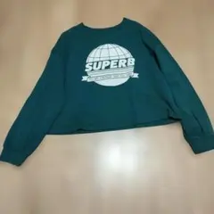 GU 長袖カットソークロップド丈　 グリーン 160
