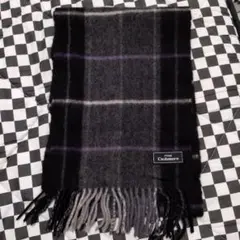 ピュアカシミヤ　純カシミヤ　 チェック柄マフラー　cashmere
