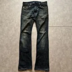 LOUNGE LIZARD黒BLacKスキニーデニム鬼ヒゲ オイル加工 - メルカリ