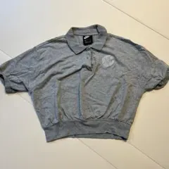 Nike グレー クロップドポロシャツ 半袖