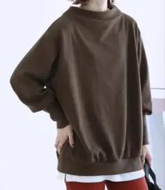 reca 袖リブボトルネックプルオーバー