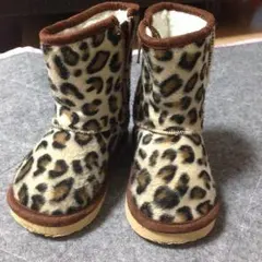 美品☆アンパサンド☆豹柄ブーツ☆ムートンブーツ☆13.5
