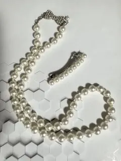 ホワイトパール ネックレス ヘアクリップ セット　アクセサリー 匿名配送