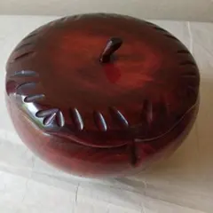 天然木　漆塗　蓋付き菓子器