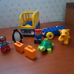 レゴ デュプロ 動物園 バス 人形 ブロックまとめ売り