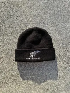 オールブラックス　ニュージーランド ロゴ ニット帽 黒