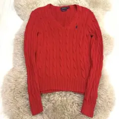 Polo Ralph Lauren 赤 Vネック セーター　s 160/84A