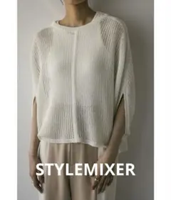 STYLEMIXER メッシュドルマンニット 半袖ニット ホワイトのサムネイル