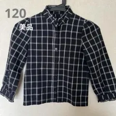 立襟チェックブラウス　120