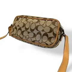 良品 1255 Coach カメラバッグ シグネチャー キャンバス レザー