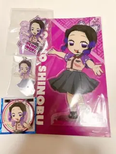 鬼滅の刃 東京ドームシティ 胡蝶しのぶ ビッグアクスタ アクキー ラメ 缶バッジ