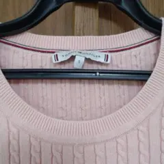 TOMMY HILFIGER ピンク ケーブルニット Sサイズ