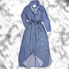 ジャーナルスタンダード⭐︎コットン100シャンブレーロングシャツワンピース 日本製