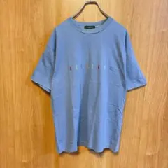 GIORDANO ジョルダーノ 半袖Tシャツ クルーネック ロゴ刺繍 ブルー Lのサムネイル