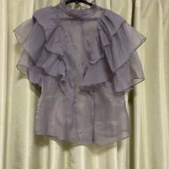 AS KNOW AS PINKYフリル付きシースルーブラウス