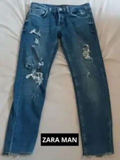 ZARA MAN ダメージデニムパンツ カットオフ