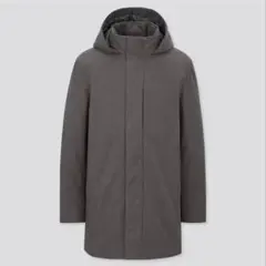 美品 ユニクロ ハイブリッドダウンコート グレー M
